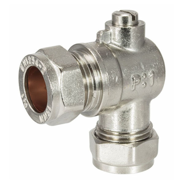 Picture of 15mm Chrome Angled Isolating Valve