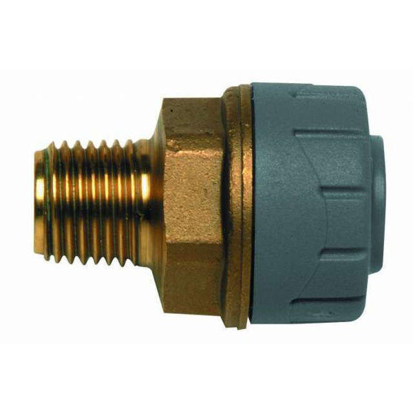 Picture of PolyPlumb Adaptor Male DZR 10mm x 3/8”