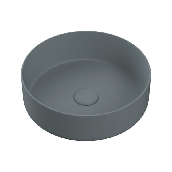 Picture of <3 Button 355mm Ceramic Round Washbowl & Waste - Matt Grey