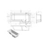 Picture of <3 L-Shape Single End 1700x700-850x410mm 0TH Bath Only (RH)