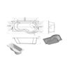 Picture of <3 P-Shape Single End 1700x700-850x410mm 0TH Bath Only (RH)