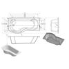 Picture of <3 Jubilee P Shape 1700x850x560mm 0TH Shower Bath Pack (LH)
