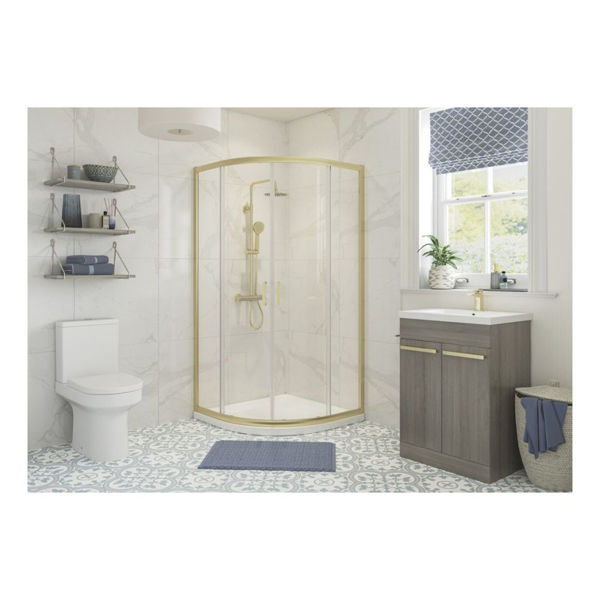 Picture of <3 Sweet 800mm 2 Door Quadrant - Brushed Brass