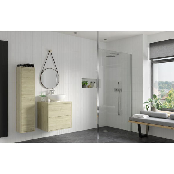 Picture of <3 Apricot 1000mm Wetroom Panel & Floor-to-Ceiling Pole - Chrome
