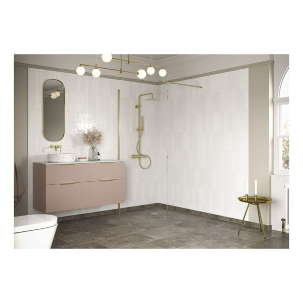 Picture of <3 Apricot 1000mm Wetroom Panel & Support Bar - Brushed Brass