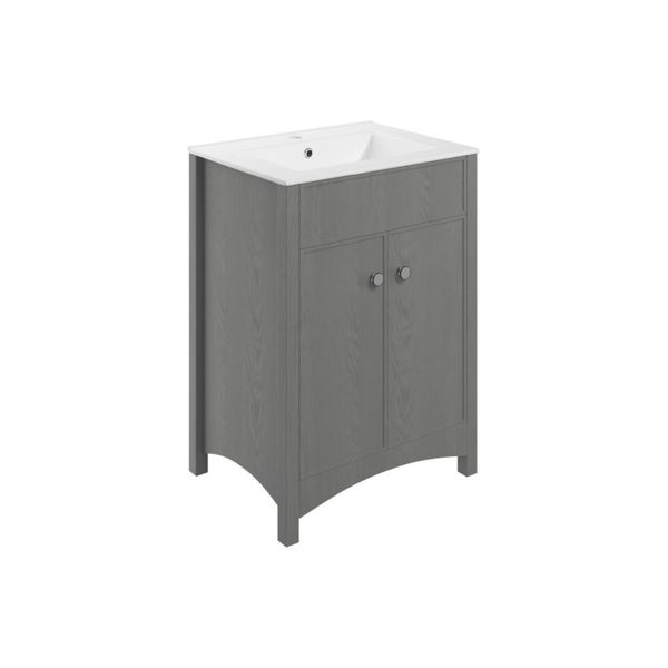 Picture of <3 Bamboo 610mm Floor Standing Basin Unit (exc. Basin) - Grey Ash
