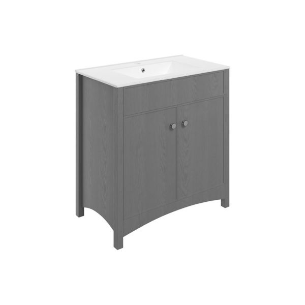Picture of <3 Bamboo 810mm Floor Standing Basin Unit & Basin - Grey Ash