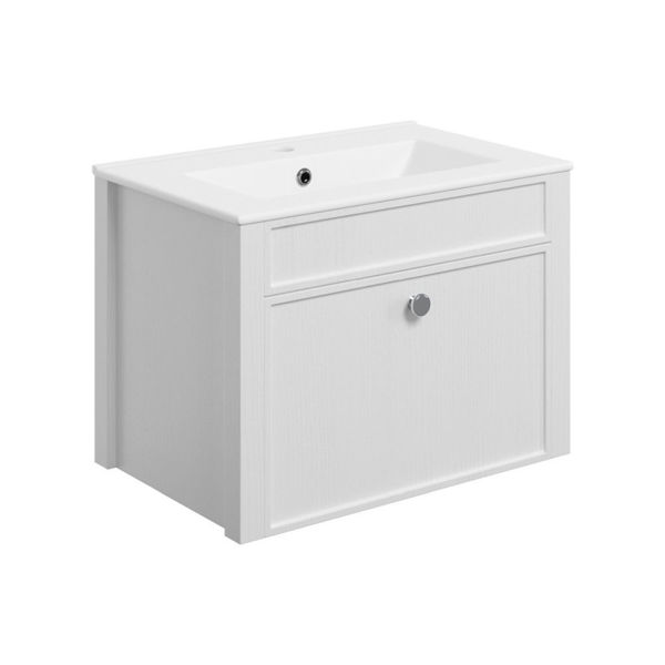 Picture of <3 Bamboo 605mm Wall Hung Basin Unit & Basin - Satin White Ash