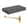 Picture of <3 Mondo 800mm Wall Hung Grey Marble Basin Shelf & Brushed Brass Bottle Trap