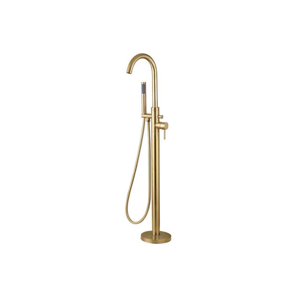 Picture of <3 Pampas Floor Standing Bath/Shower Mixer - Brushed Brass