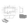 Picture of <3 Birch L Shape 1500x850x560mm 0TH Shower Bath Pack (LH)